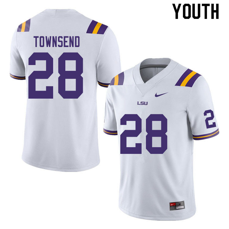 Youth #28 Clyde Townsend LSU Tigers College Football Jerseys Sale-White